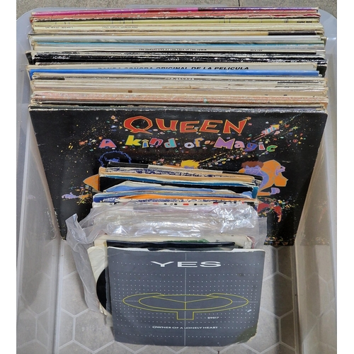 3664 - Collection of mixed genre vinyl records and singles to include Queen, Michael Jackson, Abba etc