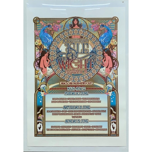 3678 - Isle of Wight Festival 2011 poster, featuring Kings of Leon, Foo Fighters and Kasabian, 59 x 43cm, f... 