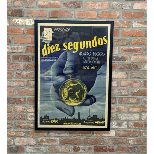 3681 - Large Argentinian promotional film poster for 'Diez Segundos', 1949 Argentine film, a boxing drama s... 