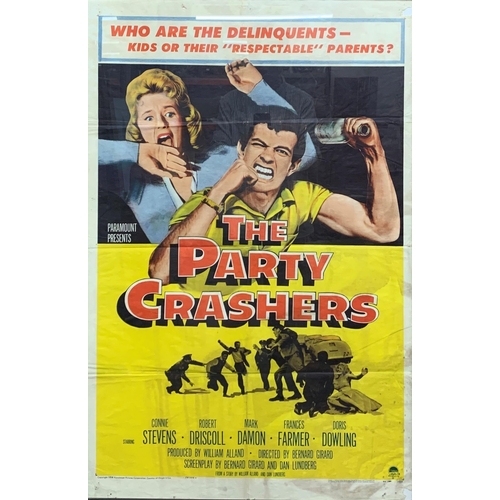 3683 - Original 'Party Crashes' film poster, featuring Frances Farmer and Connie Stevens, 1958 promotional ... 