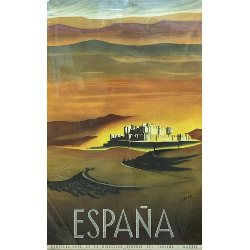 3694 - Collection of vintage Spanish travel tourism posters to include Guy George and Delpy examples, 96cm ... 