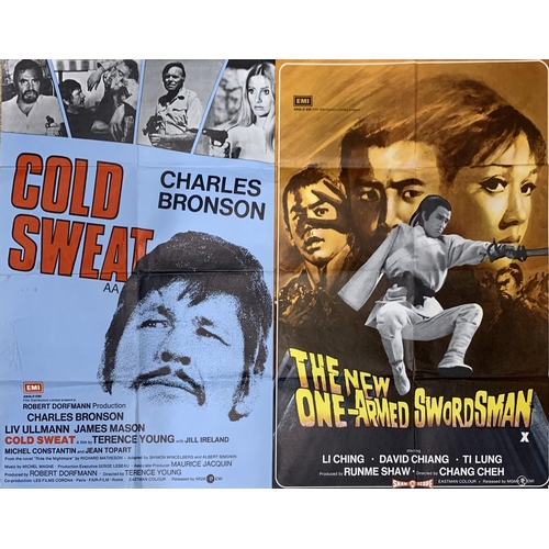 3700 - Original double UK Quad poster, 'Cold Sweat' and 'The New One Armed Swordsman', printed by W.E Berry... 