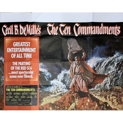 3701 - Original 'The Ten Commandments' UK Quad poster, printed by Lonsdale and Bartholomew Ltd, 1972 re-rel... 