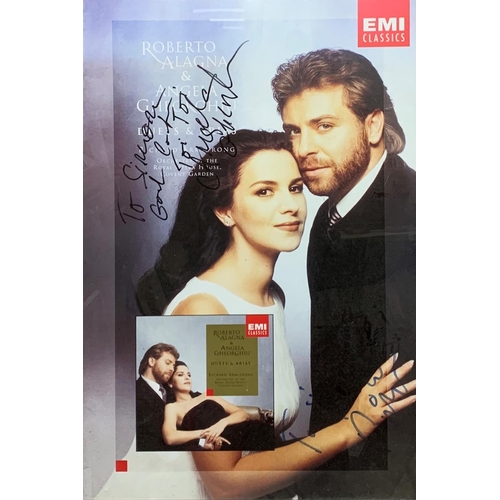 3709 - EMI Classics opera poster, signed by both Roberto Alagna and Angela Gheorghiu.  H84cm, W58cm. and a ... 