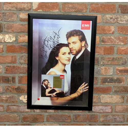 3709 - EMI Classics opera poster, signed by both Roberto Alagna and Angela Gheorghiu.  H84cm, W58cm. and a ... 