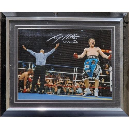 3722 - Boxing - quantity of framed & signed boxing prints to include Joe Calzaghe undefeated WBO, IBF and W... 