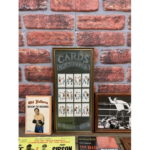 3730 - Boxing - assortment of vintage and antique boxing memorabilia to include framed cigarette cards, ori... 