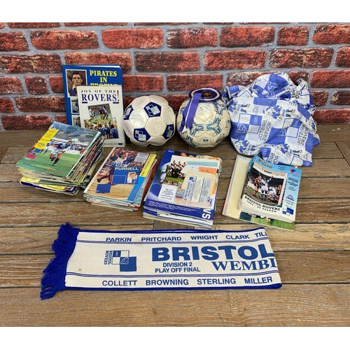 3745 - Football - large collection of vintage Bristol Rovers memorabilia to include signed footballs, progr... 