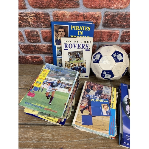 3745 - Football - large collection of vintage Bristol Rovers memorabilia to include signed footballs, progr... 