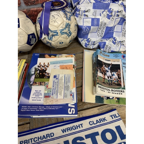 3745 - Football - large collection of vintage Bristol Rovers memorabilia to include signed footballs, progr... 