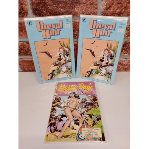 3588 - DARK HORSE COMICS: 3 x Dave Stevens covers to include Bettie Page Comics and 2 copies of Cheval Noir... 