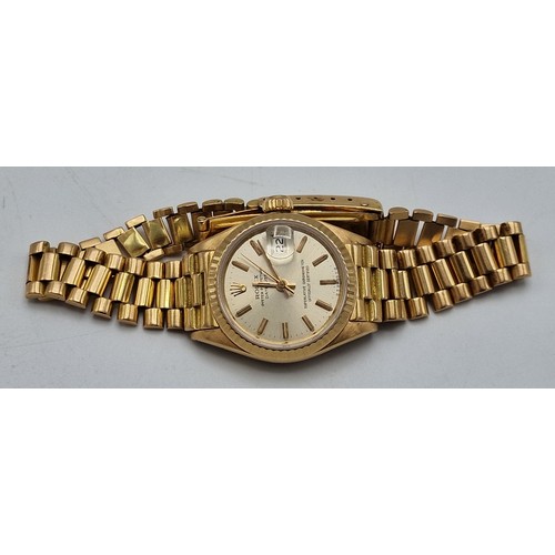1 - Vintage Rolex Oyster Perpetual Datejust 18ct gold ladies watch, Superlative Chronometer Automatic, 2... 