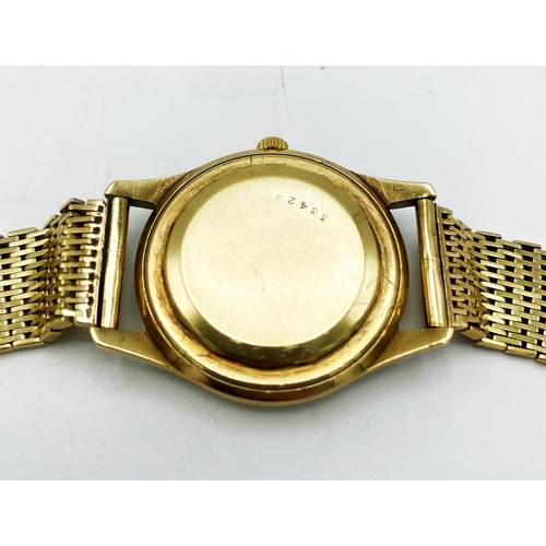 11 - Vintage Jaeger Le-Coultre Automatic 9ct gold gents watch, 35mm case, champagne convex dial with gilt... 
