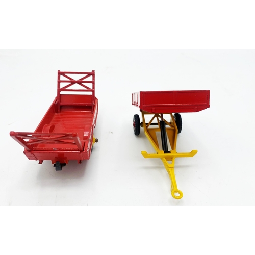 3118 - Dinky Toys 320 & 319 two Farm Trailers consisting of 320 Harvest Trailer scarce late issue all red w... 