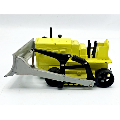 3209 - Dinky Supertoys 961 Blaw-Knox Bulldozer, scarce colour yellow body and grey blade in correct box, dr... 