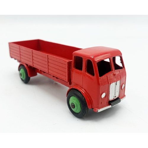 3341 - Dinky Toys 420 Forward Control Lorry, scarce version in red with green wheel hubs, original tyres, M... 