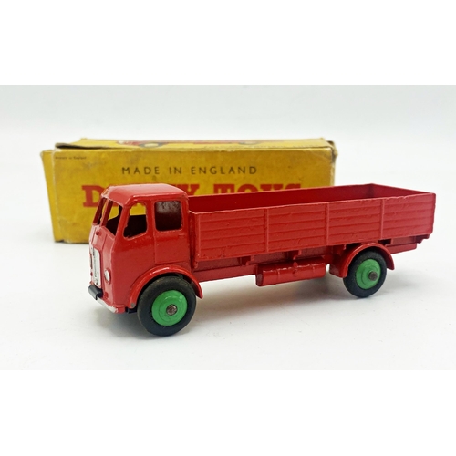 3341 - Dinky Toys 420 Forward Control Lorry, scarce version in red with green wheel hubs, original tyres, M... 