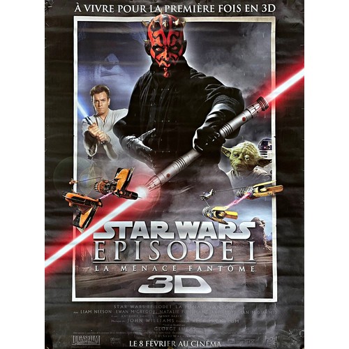 3714 - French film poster for Star Wars - The Phantom Menace, 160 x 119cm