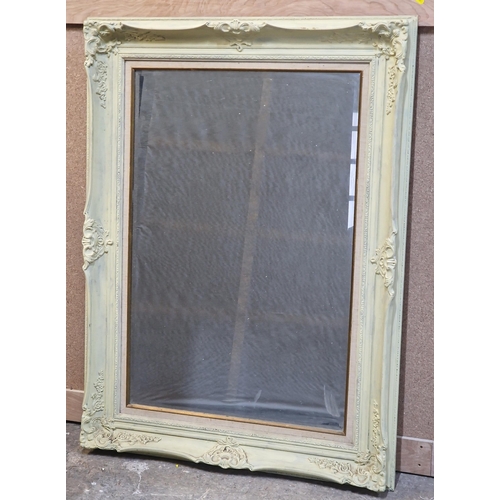 32 - Contemporary painted wall mirror with bevelled glass plate, H 118 x W 86cm