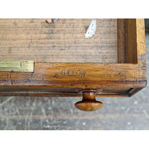 1002 - Victorian mahogany twin pedestal desk fitted with an arrangement of nine drawers, the top with inset... 