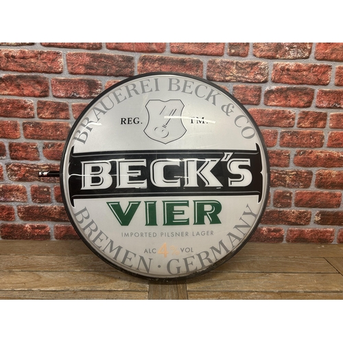 30 - Large double sided Becks beer pub sign, 70cm