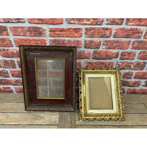 55 - Two Victorian picture frames to include gold acanthus leaf border example, largest external measurem... 