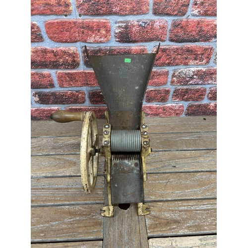 70 - Large antique NYE & Co bean slicer, H 40cm