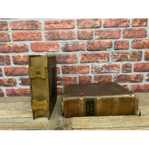 161 - Two impressive Victorian brass bound bibles (2)