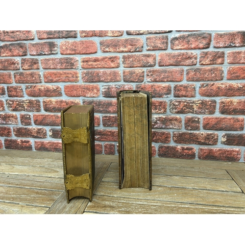 161 - Two impressive Victorian brass bound bibles (2)