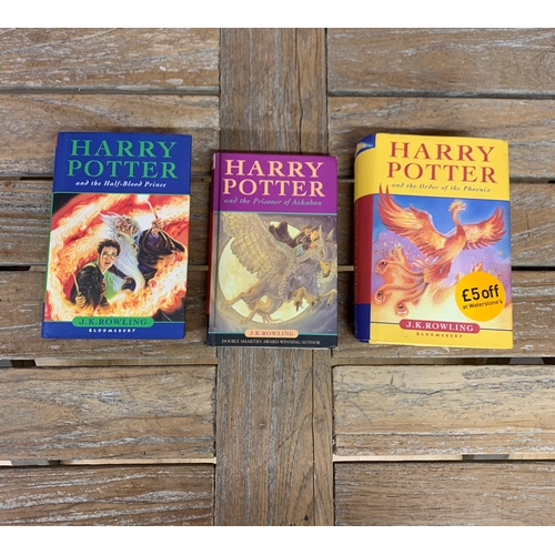 721 - Three vintage Harry Potter hard back books to include Order Of The Phoenix, Half Blooded Prince and ... 