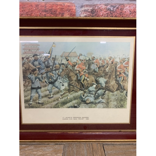 763 - Vintage 1st Kings Dragoon Guards, Chan-Kia-Wang 1860, pictorial serving tray, 54cm x 38cm