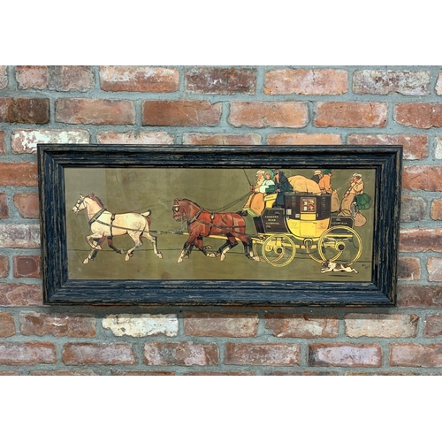 3076 - Large framed Cecil Aldin coloured lithograph print depicting horse and carriage scene, H 40cm x L 10... 