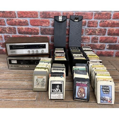 47 - A quantity of working 8 track players with cassettes, to include a 4 channel cartridge tape player a... 