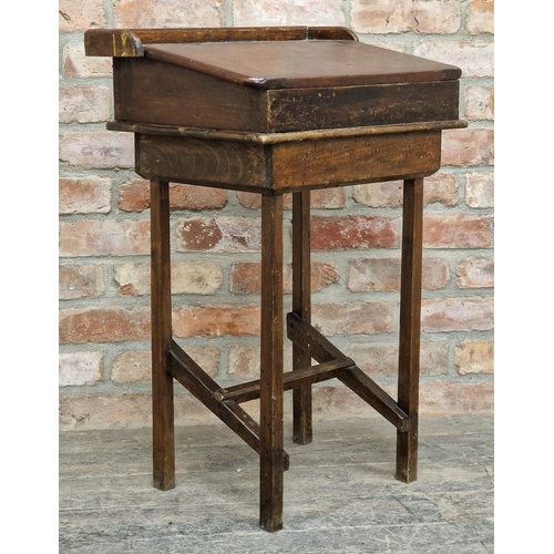 1091 - Vintage school desk with hinged lid, H 82cm x W 50cm x D 43cm