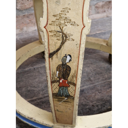 1096 - 19th century Chinoiserie side table by Heaton Tabb & Co, London, H 46cm x W 46cm