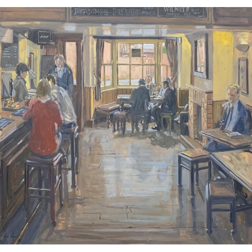 3082 - 20th century English school - traditional pub scene, signed Ian Cryer, oil on board, 75cm x 69cm, fr... 