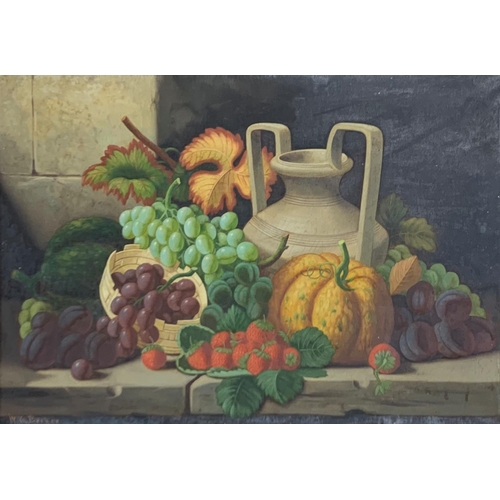 3086 - W.G Becker (20th century English school) - Pair of lobster and fruit still life paintings, signed , ... 