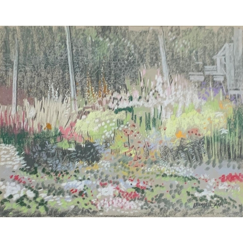 3091 - Tony Brummell Smith (b. 1949) - 'Gardens at Broughton', signed, pastel, 27 x 35cm, framed, original ... 