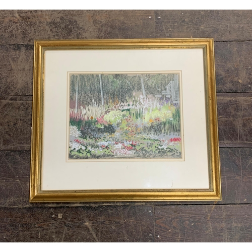 3091 - Tony Brummell Smith (b. 1949) - 'Gardens at Broughton', signed, pastel, 27 x 35cm, framed, original ... 