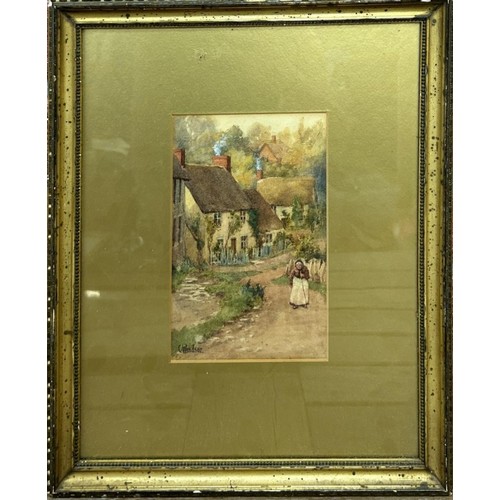 59 - Quantity of antique watercolour paintings depicting predominantly rural nature scenes, largest 58cm ... 