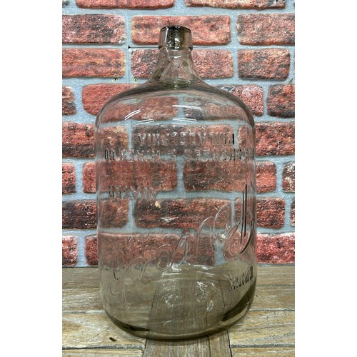 62 - Large antique Purock Water glass bottle with original cork stopper, H 49cm