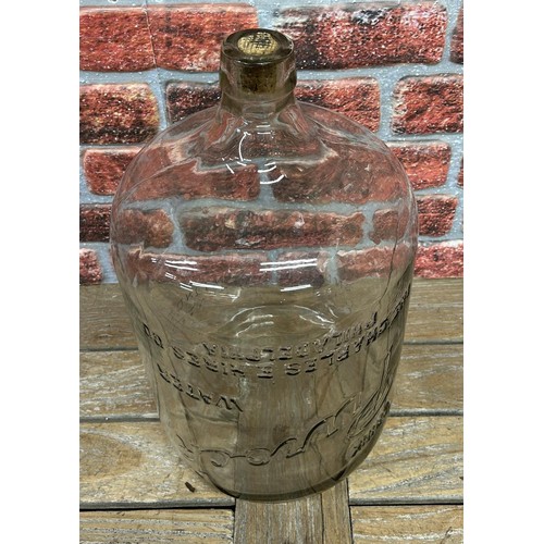 62 - Large antique Purock Water glass bottle with original cork stopper, H 49cm