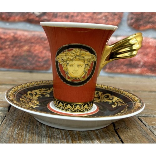 145 - Rosenthal Versace 'Medusa' pattern tea cup and saucer