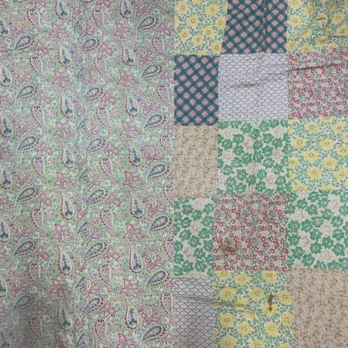 10 - Two vintage hand stitched blankets to include patchwork example (2)