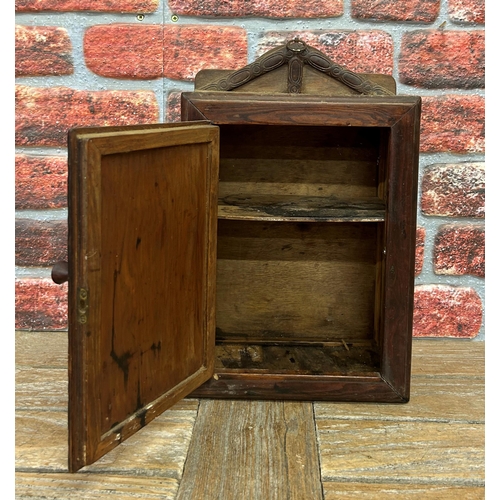 691 - Victorian wall cabinet, 34cm x 25cm x 14cm