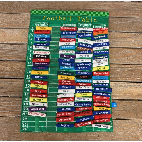 761 - Vintage football league table with moveable teams