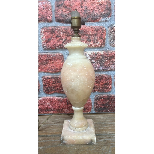 757 - Mixed quantity of vintage alabaster table lamps, largest H 46cm (4)