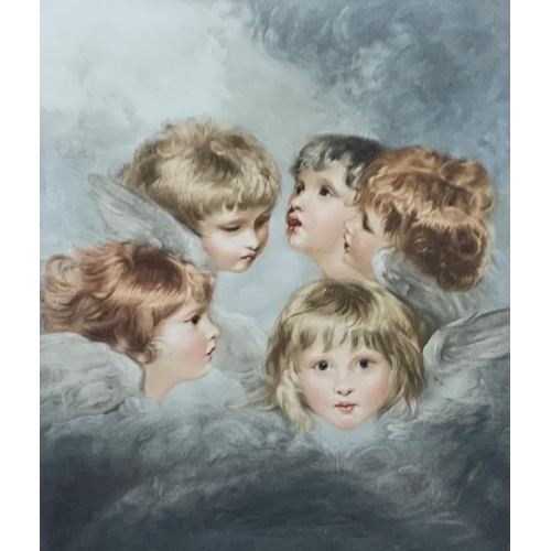 3099 - Sydney E Wilson (1969-) - Choir of Angels, signed, colour mezzotint print, 37 x 30cm, framed