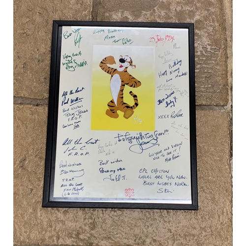 3110 - Walt Disney's Tigger from Winnie The Pooh animation cell, signed Jimbo and dated 1994, the frame mou... 