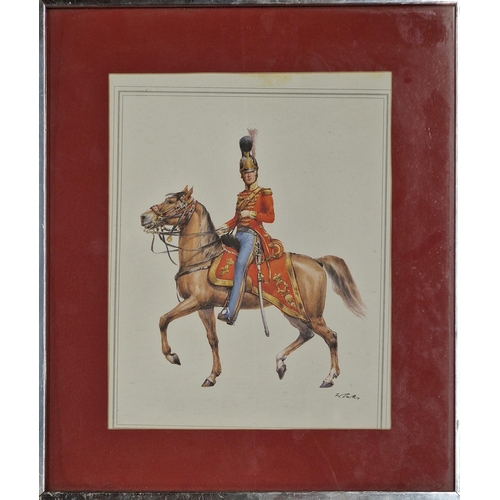 3078 - Quantity of antique style military horseback prints in chrome framed, 40cm x 35cm (4)